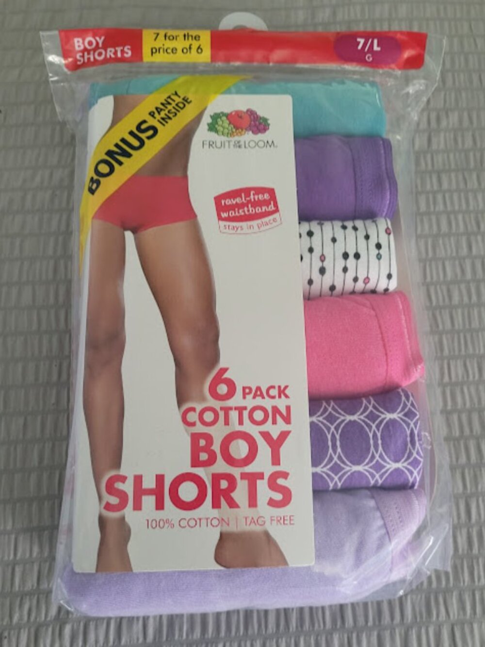 Fruit of The Loom 100% Cotton Boy Shorts 7 Pack